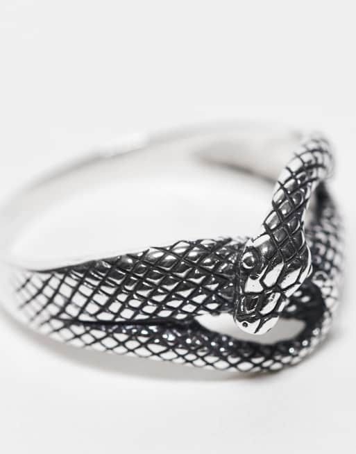 ASOS DESIGN double row snake ring in sterling silver, 3 of 3