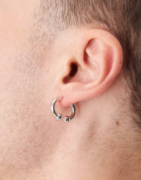 ASOS DESIGN double sided earrings in silver tone - view 1