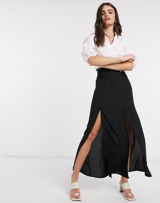 double split maxi skirt