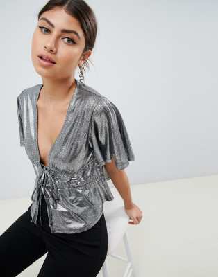 asos metallic top