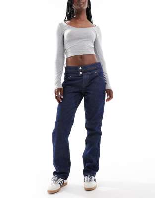 ASOS DESIGN double waistband jean in indigo - view 1
