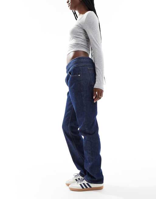 ASOS DESIGN double waistband jean in indigo | ASOS