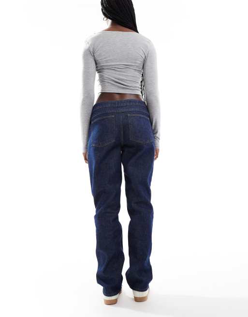 ASOS DESIGN double waistband jean in indigo | ASOS