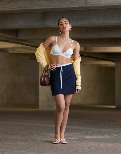 ASOS DESIGN double waistband skirt in multi (part of a set)