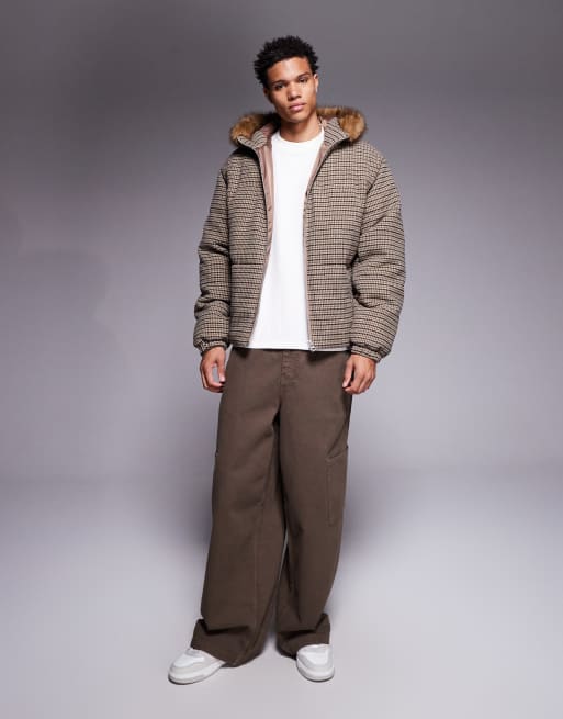 ASOS DESIGN - Doudoune avec fausse fourrure à carreaux, 2 de 5
