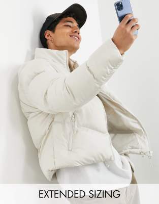 ASOS DESIGN puffer jacket in ecru - ASOS Price Checker