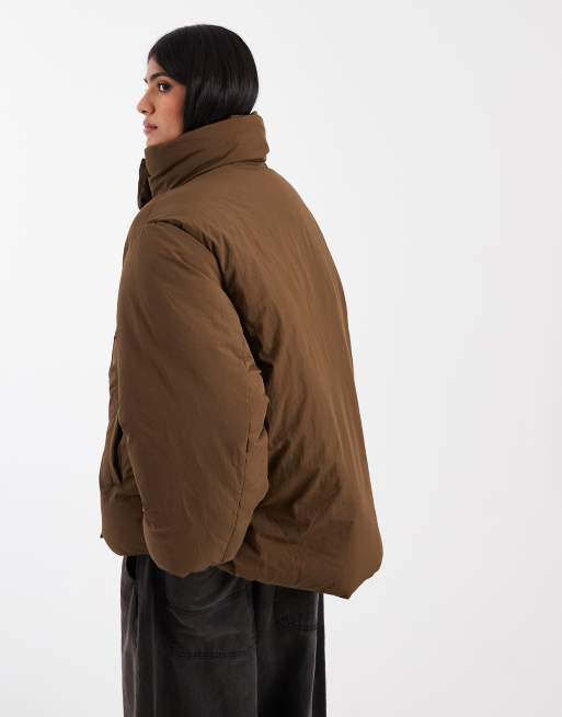 ASOS DESIGN - Doudoune épurée à col cheminée - Olive, 3 de 4