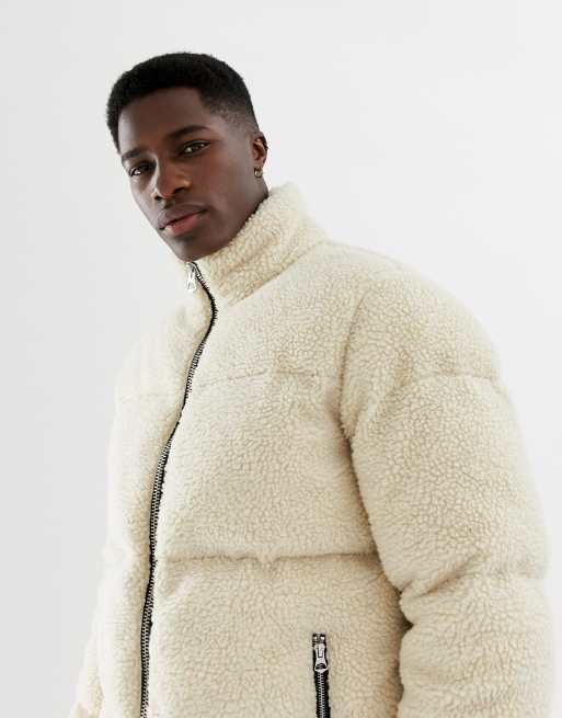 ASOS DESIGN Doudoune imitation peau de mouton cru ASOS