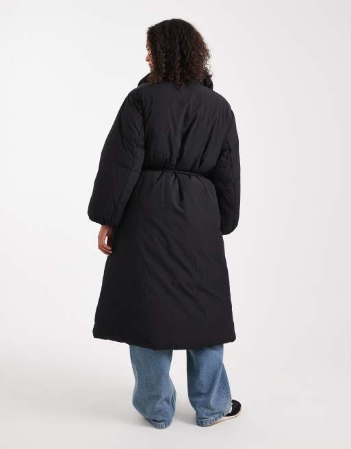 ASOS DESIGN - Doudoune longue à col cheminée - Noir, 3 de 4