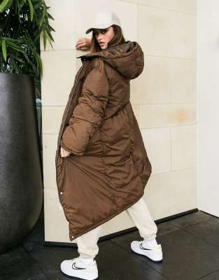 doudoune longue marron