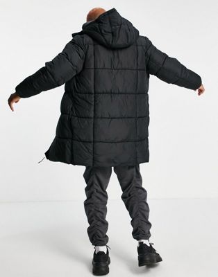Vestes et manteaux Doudoune longue avec capuche amovible - Noir