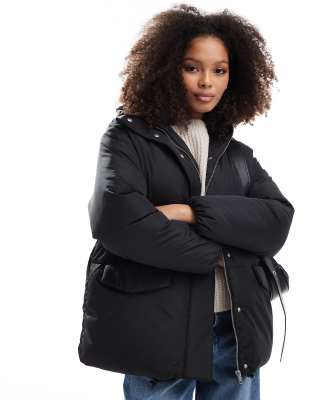 ASOS DESIGN - Doudoune oversize à capuche - Noir