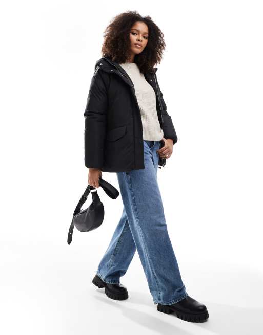 ASOS DESIGN Doudoune oversize à capuche Noir ASOS