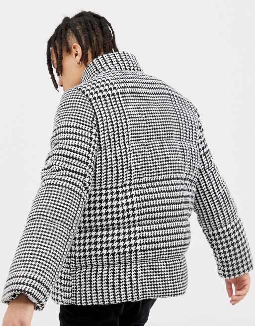 ASOS DESIGN Doudoune oversize imprim pied de poule