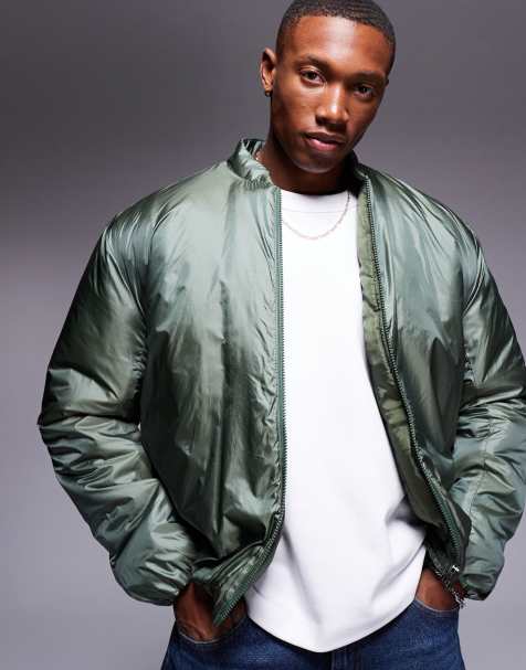 ASOS DESIGN - Doudoune rembourrée oversize - Vert métallisé - view 1