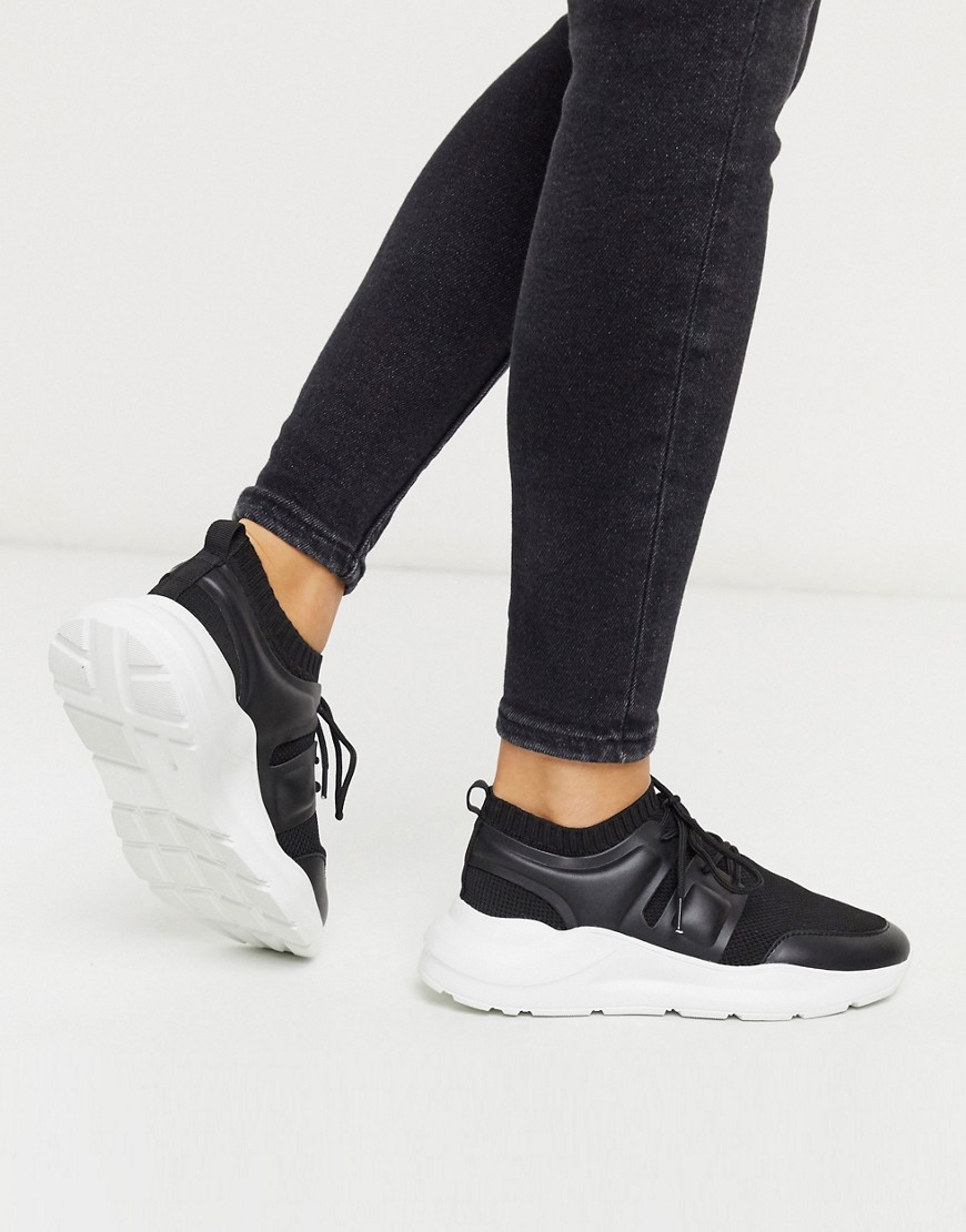 ASOS DESIGN – Dover – Svarta stickade sneakers