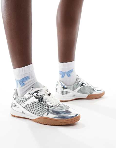 ASOS DESIGN - Downtime - Sølvfarvede sneakers i fodboldstil - view 1