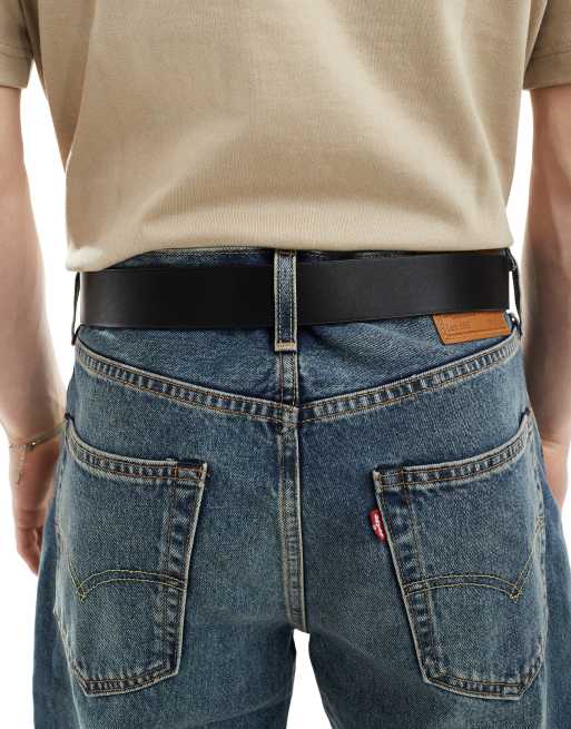 ASOS DESIGN Dragon faux leather belt in antique silver and black