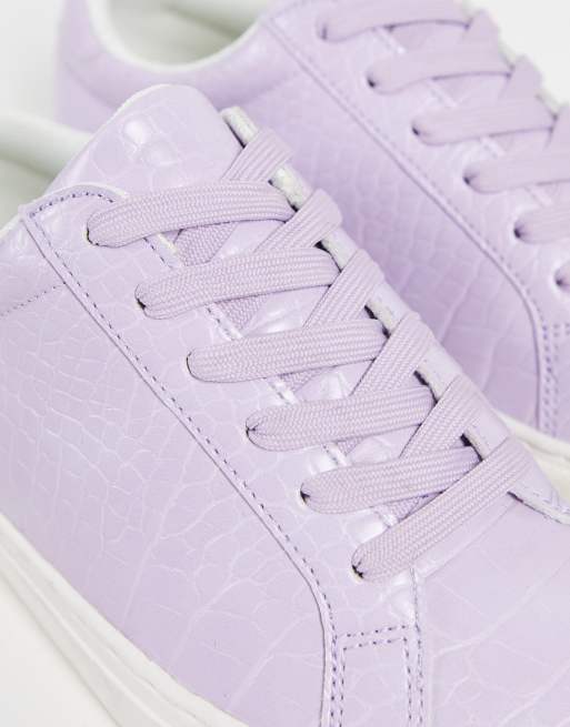 ASOS DESIGN Drama sneakers in lilac croc, 2 of 4