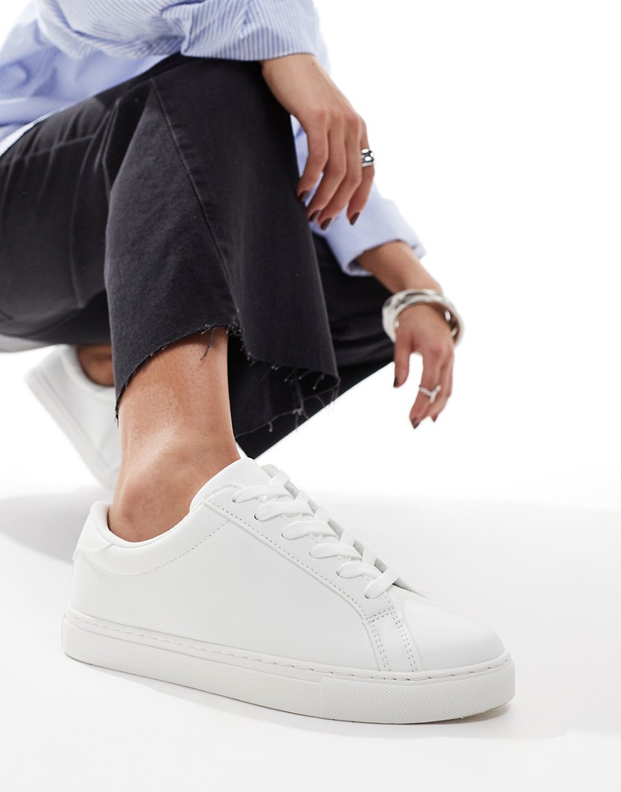 Asos Design Wide Fit Drama Sneakers In White