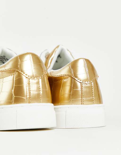 ASOS DESIGN - Drama - Sneakers oro coccodrillo, 4 di 4