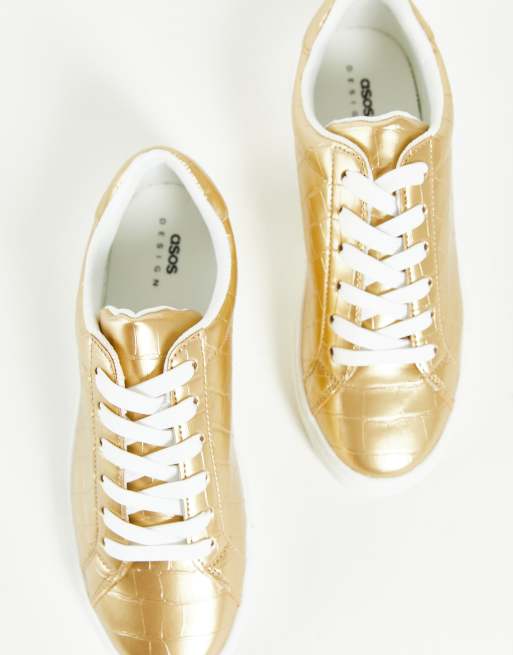 Asos gold sales trainers