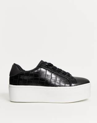 black croc trainers