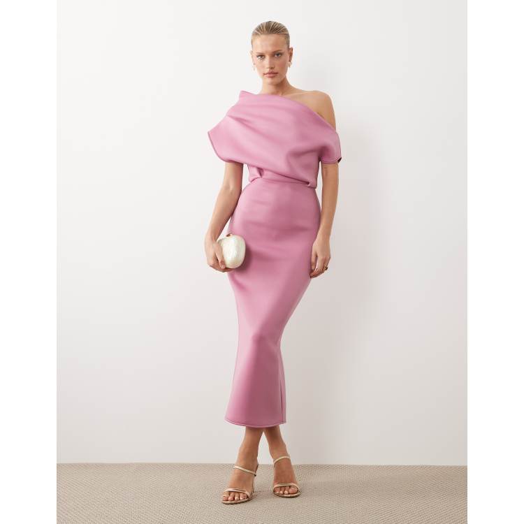 asos design 3d floral lace bandeau scuba prom midi dress asos design 3d floral lace bandeau scuba prom midi dress Asos Design U Wire  Bandeau Ruched Midi Dress In Floral