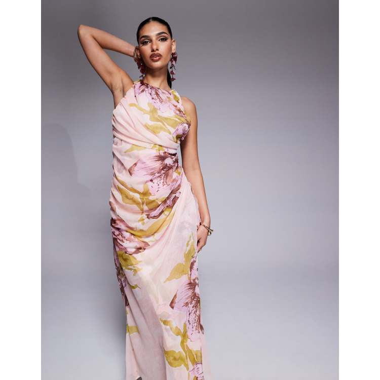 frocks maxi dress dress from chiffon saree Chocolate Brown Chiffon Long Dress
