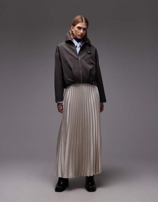 ASOS DESIGN drape back funnel jacket in gray