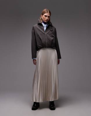 Asos Design Drape Back Funnel Jacket In Brown