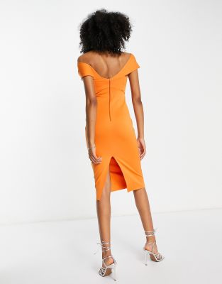 asos burnt orange satin dress