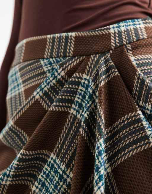ASOS DESIGN drape detail maxi skirt in check, 5 of 5