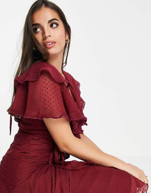 Asos maroon sale dress