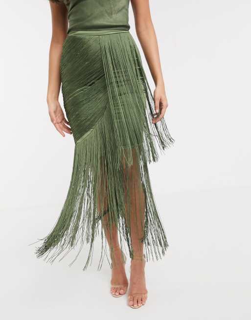 Fringe sales maxi skirt