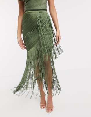 fringe maxi skirt