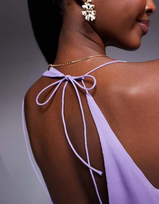 ASOS DESIGN drape front mini dress in lilac, 4 of 4