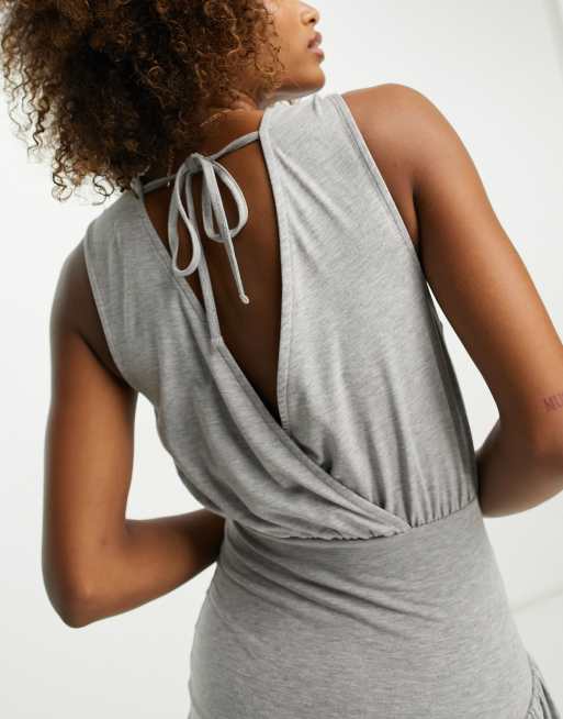 Draped jersey dress - Light grey marl - Ladies