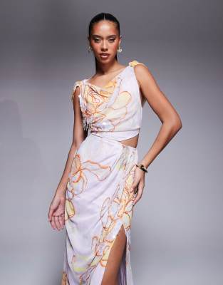 Shop Asos Design Drape Midi Dress With Embellishment