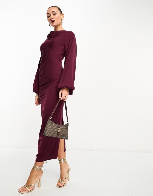 Burgundy store midi dress