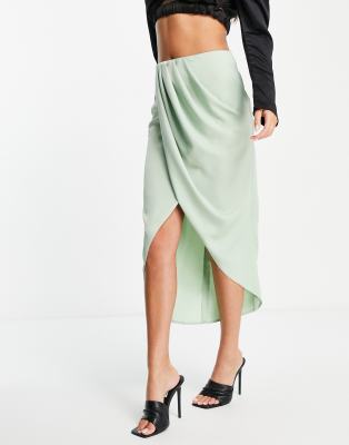 draped midi skirt