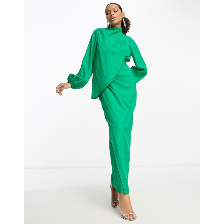 pop the balloon green dress Ieena for Mac Duggal - Green Bubble Hem Mini Dress With 3D Flower main image 1