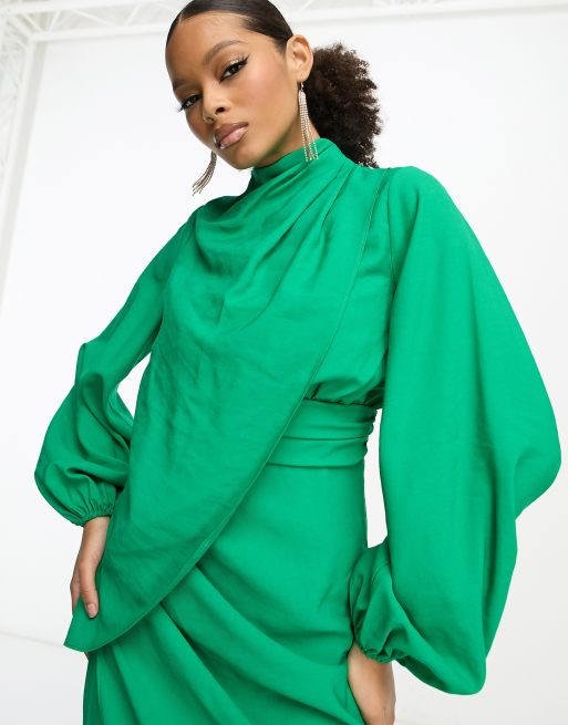pop the balloon green dress Green Balloon Dress- Inflatable Latex Sculptural Dress with Inflator –  Tabbe Designs main image 1