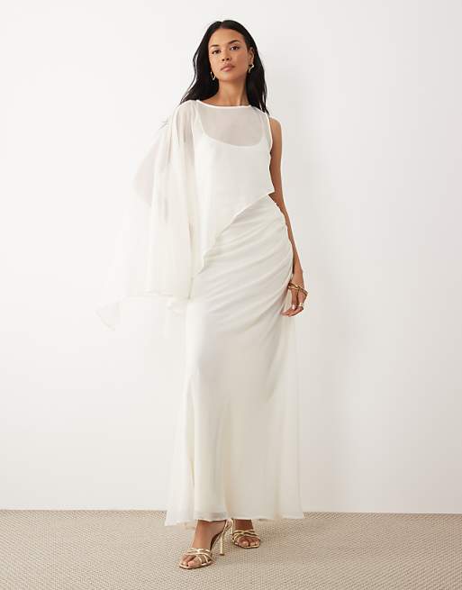 asos white dress LUXE pearl embellished bandeau mini in this sleeveless dress features an oversized bow detail ASOS DESIGN draped one shoulder