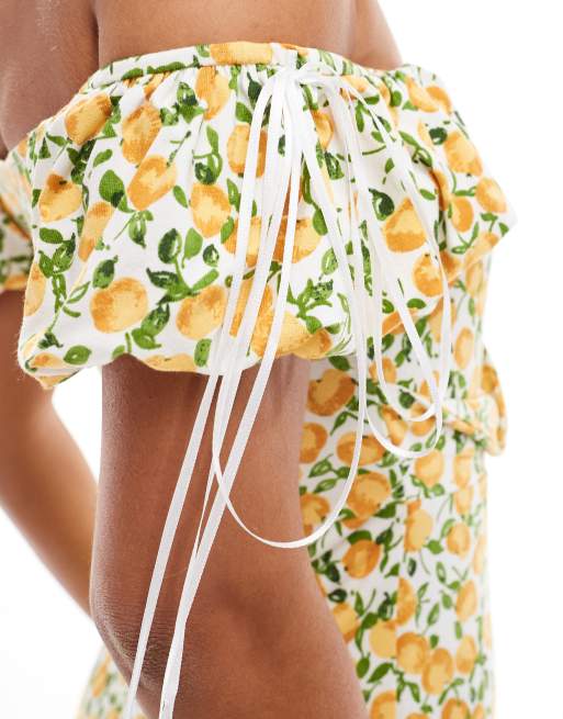 Asos lemon print dress clearance