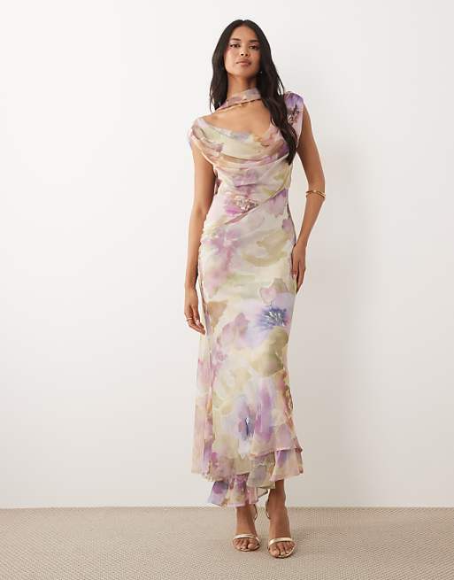 asos off the shoulder dress Design - Bandeau Maxi - Women - Polyester adjustable straps for a personalised fit ASOS DESIGN Premium off shoulder