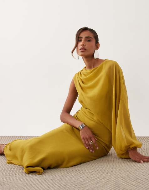 cocktail dress yellow Simple v neck short prom dress, yellow LaDivine 7469W Long Simple SIZE:48 x-category:Fall '25 dry clean only to