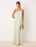 [ASOS DESIGN] ASOS DESIGN draped satin chiffon cami maxi dress in sage green 6 Sage green