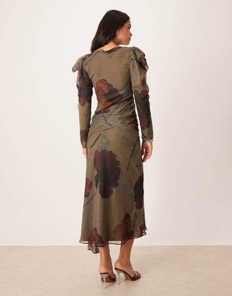 blue tight long sleeve dress Rihoas Romantic Velvet Floral Dress Long Sleeve Mini Dress for Date Night&Cocktail Party, Blue / S main image 1