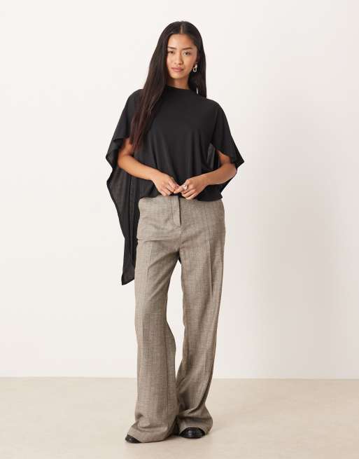 ASOS DESIGN draped sleeve detail long sleeve top in black, 2 of 4